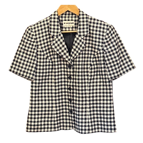 Joan Leslie Jackets & Blazers - Vintage 90s Joan Leslie Gingham Nautical Blazer Academia Preppy Country Club